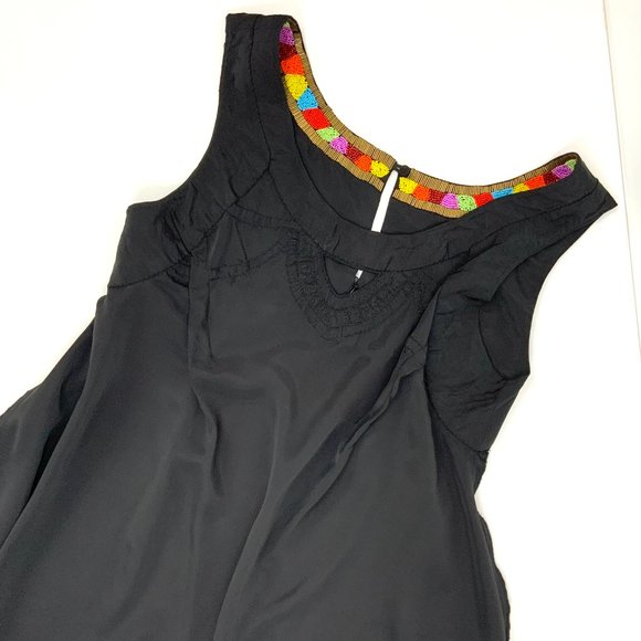 Yoana Baraschi Black Rainbow Beaded Y2K Tank Top Size 6 - Picture 14 of 16